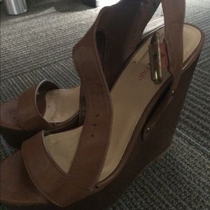 Brown platforms size 9